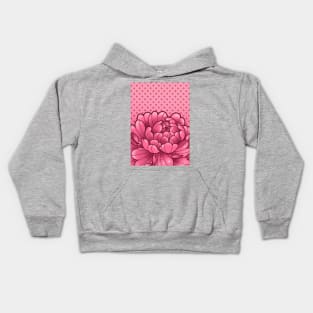 cute pink peony with wallpaper background Kids Hoodie